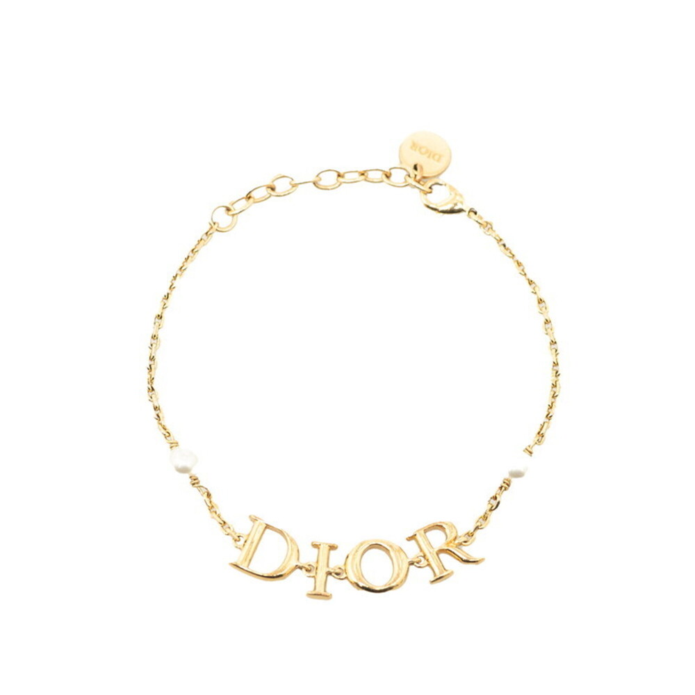DIOR Gold Pearl Charm Bracelet
